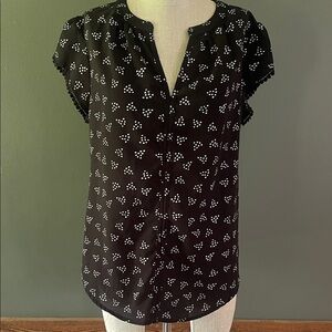 Elegant Black and White Women's Blouse